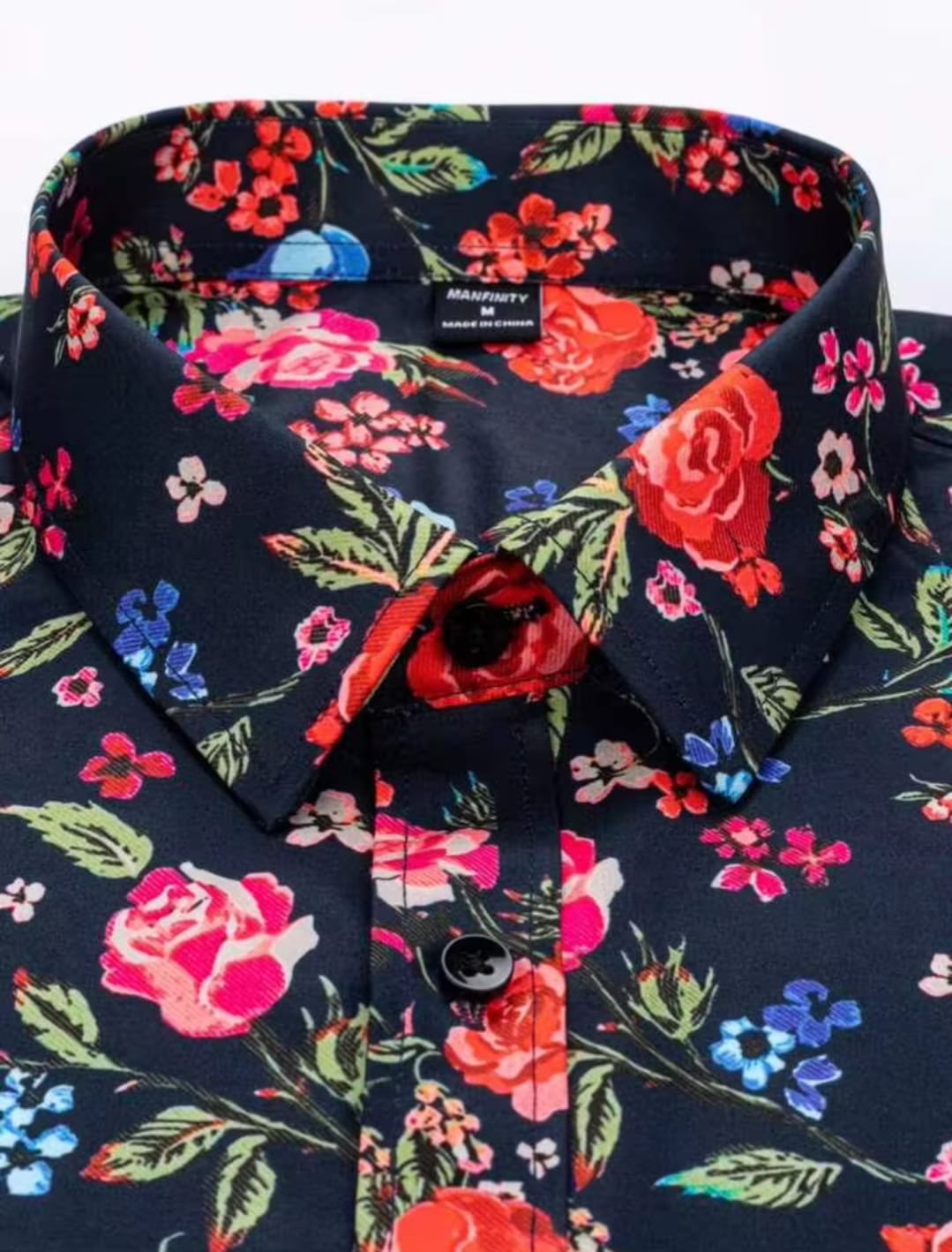 Men's Premium Navy Blue Floral Print Full Sleeve Shirt